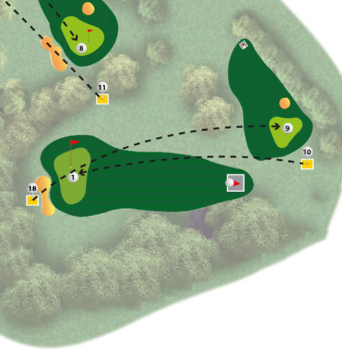 Plan du trou n°10 du parcours MOAI du Golf de Saint-Lô
