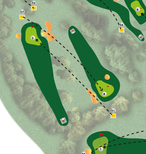 Plan du trou n°11 du parcours MOAI du Golf de Saint-Lô