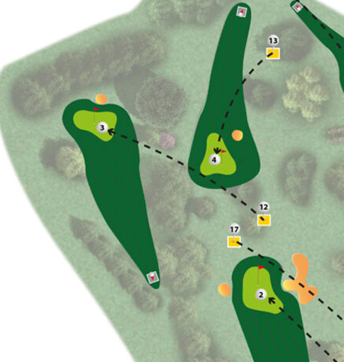 Plan du trou n°12 du parcours MOAI du Golf de Saint-Lô