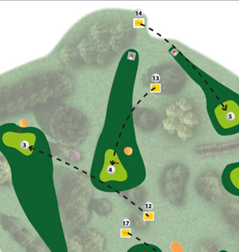 Plan du trou n°13 du parcours MOAI du Golf de Saint-Lô