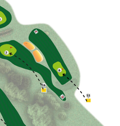 Plan du trou n°15 du parcours MOAI du Golf de Saint-Lô
