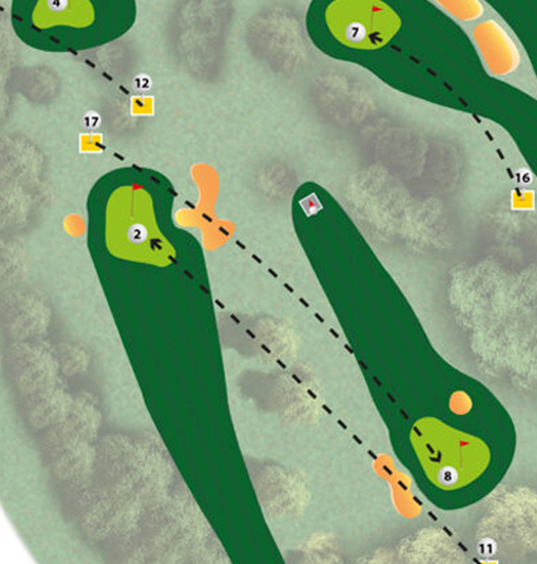 Plan du trou n°17 du parcours MOAI du Golf de Saint-Lô