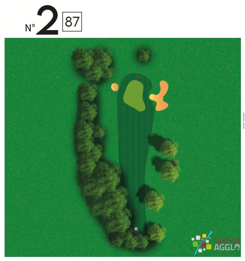 Plan du trou n°2 du parcours Pitch & Putt du Golf de Saint-Lô