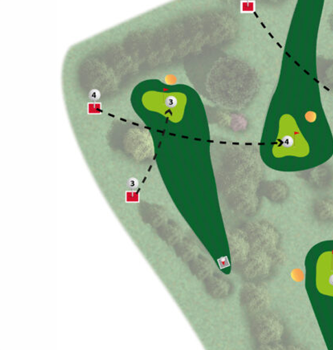 Plan du trou n°3 du parcours MOAI du Golf de Saint-Lô