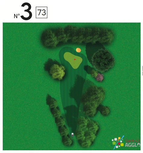 Plan du trou n°3 du parcours Pitch & Putt du Golf de Saint-Lô