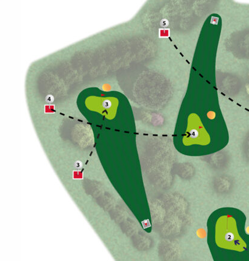 Plan du trou n°4 du parcours MOAI du Golf de Saint-Lô