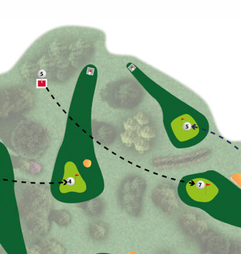Plan du trou n°5 du parcours MOAI du Golf de Saint-Lô