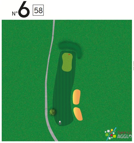 Plan du trou n°6 du parcours Pitch & Putt du Golf de Saint-Lô