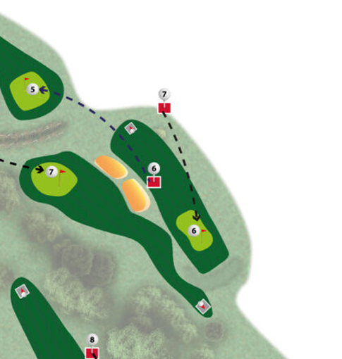 Plan du trou n°7 du parcours MOAI du Golf de Saint-Lô