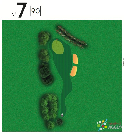 Plan du trou n°7 du parcours Pitch & Putt du Golf de Saint-Lô