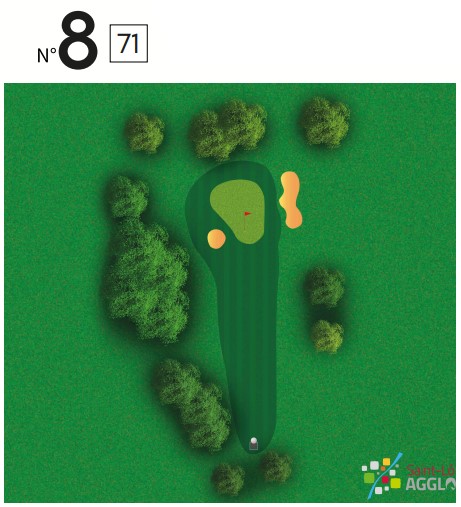 Plan du trou n°8 du parcours Pitch & Putt du Golf de Saint-Lô